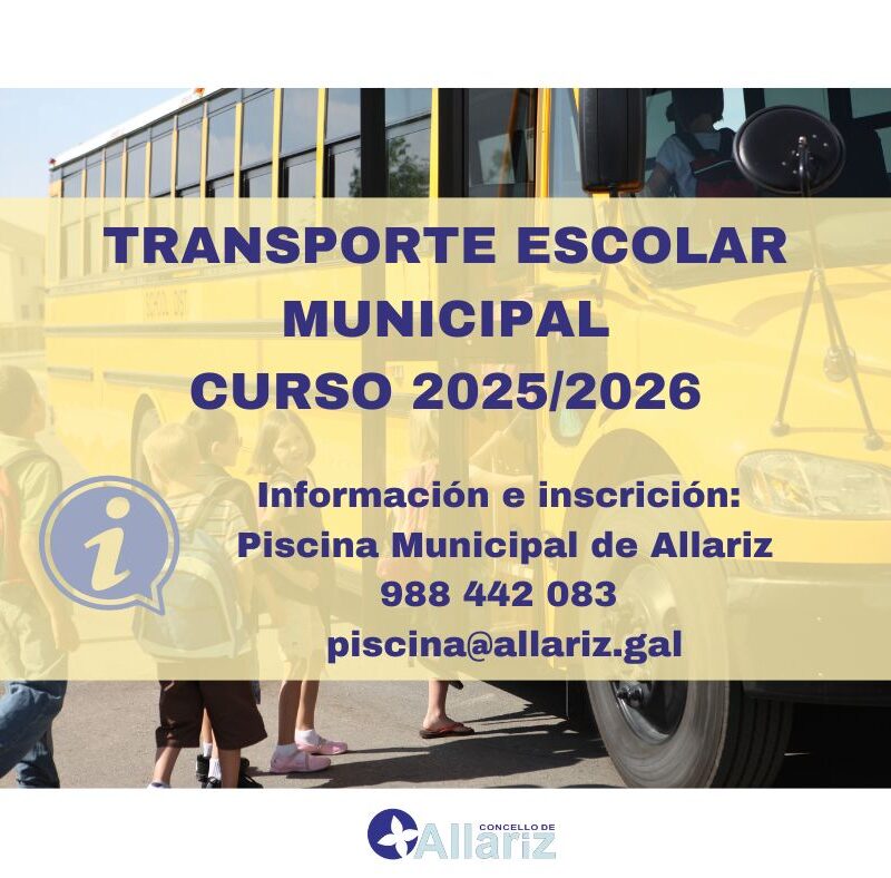 Aberto o prazo de inscrición no Transporte Escolar Municipal para o curso 2025/2026