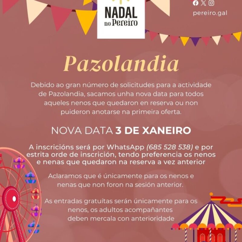 Pazolandia Nova Data | Concello do Pereiro de Aguiar