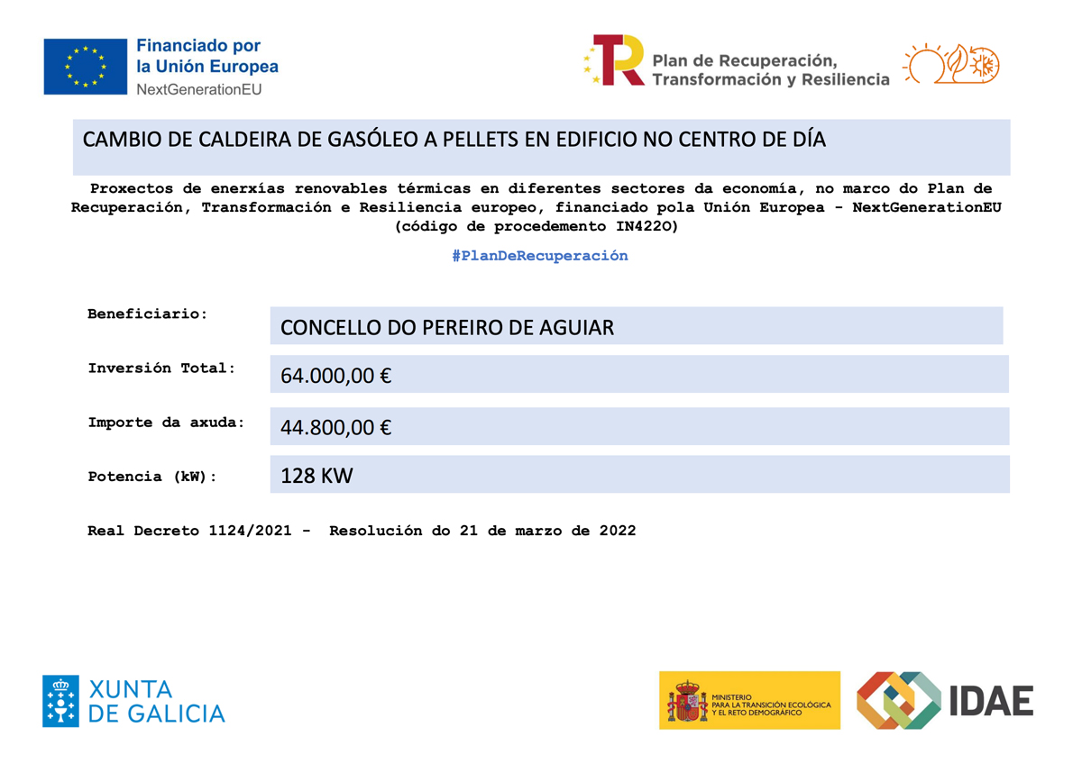 CAMBIO DE CALDEIRA DE GASÓLEO A PELLETS EN EDIFICIO NO CENTRO DE DÍA