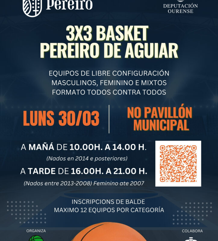 Inscrición no torneo de baloncesto 3x3 Pereiro de Aguiar 2026 