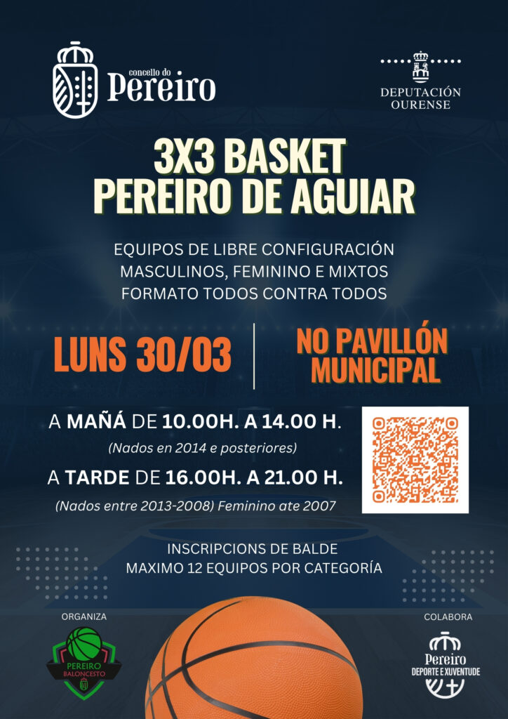 Inscrición no torneo de baloncesto 3×3 Pereiro de Aguiar 2026 