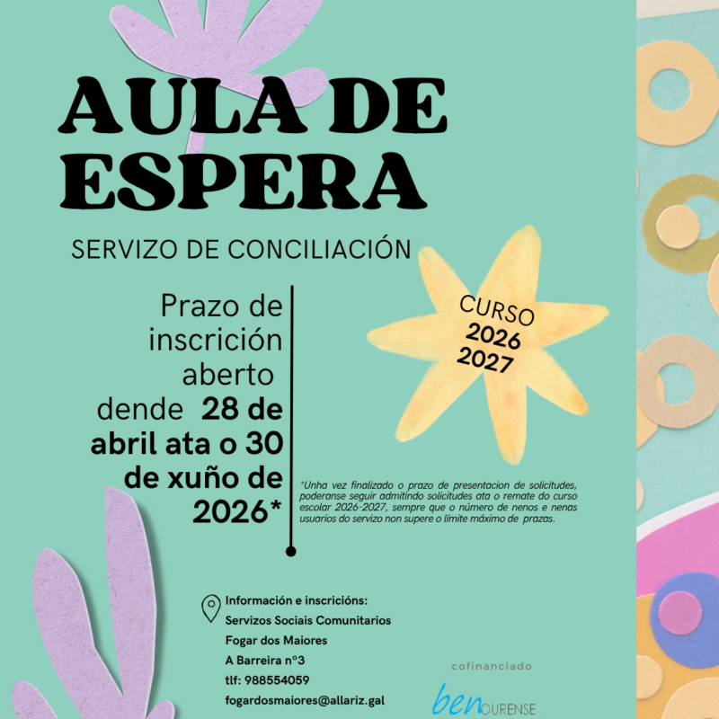 Allariz reafirma o seu compromiso coa conciliación coa apertura das inscricións para a "Aula de Espera"