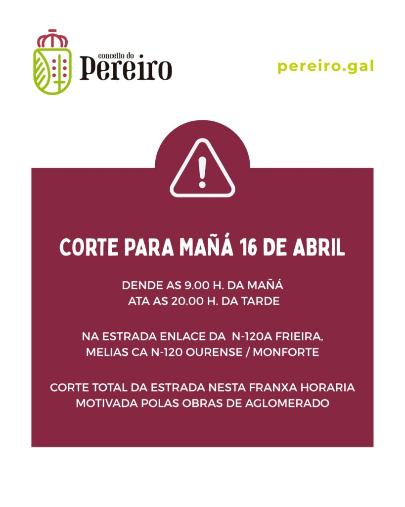 Aviso corte 16 de abril
