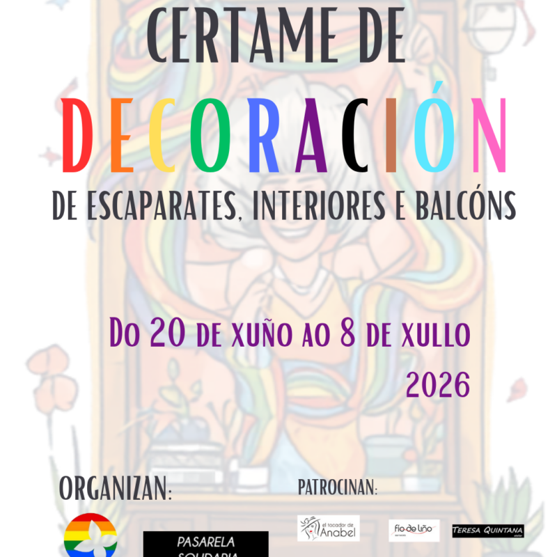 Allariz enche de cor os seus balcóns e comercios no III Certame de Decoración polo Orgullo LGTBIQ+