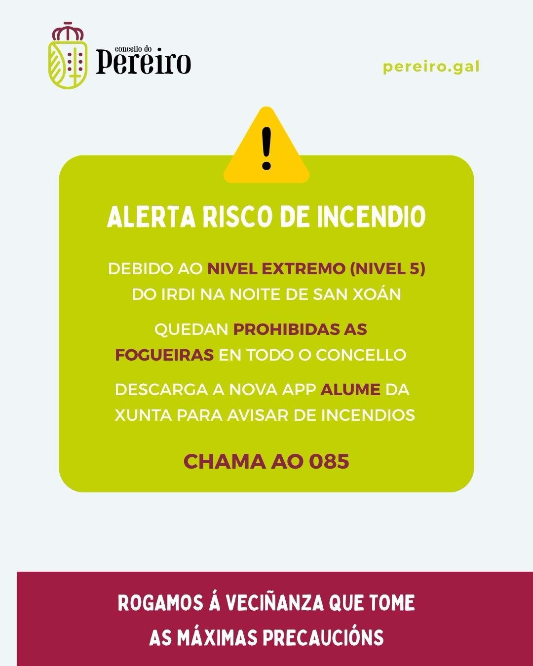 Risco de Incendio Forestal Nivel 5 | Prohibidas as fogueiras