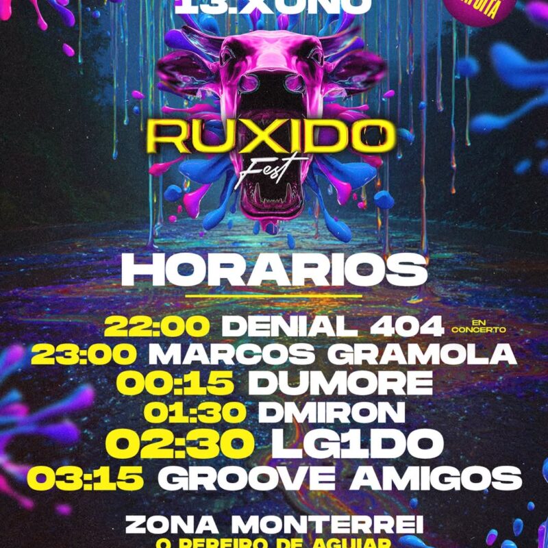 Ruxido Fest | Horarios | Concello do Pereiro de Aguiar
