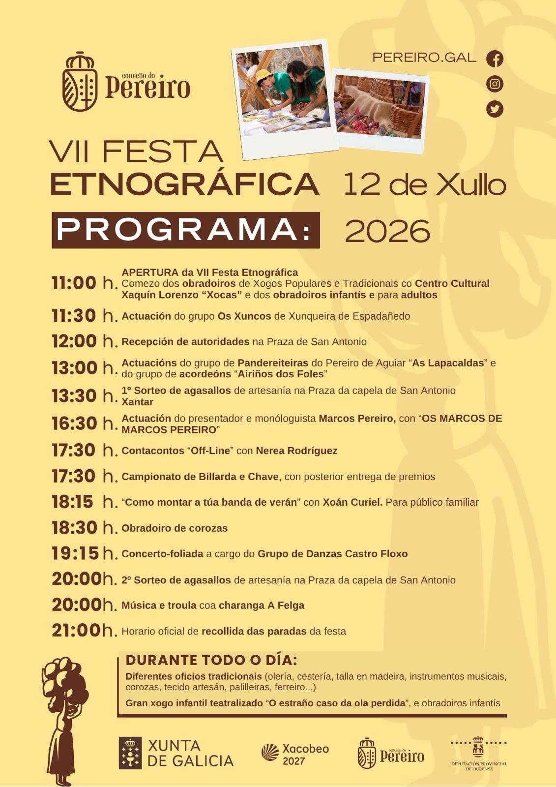 VII Festa Etnográfica do Pereiro de Aguiar 12 de Xullo | Programación