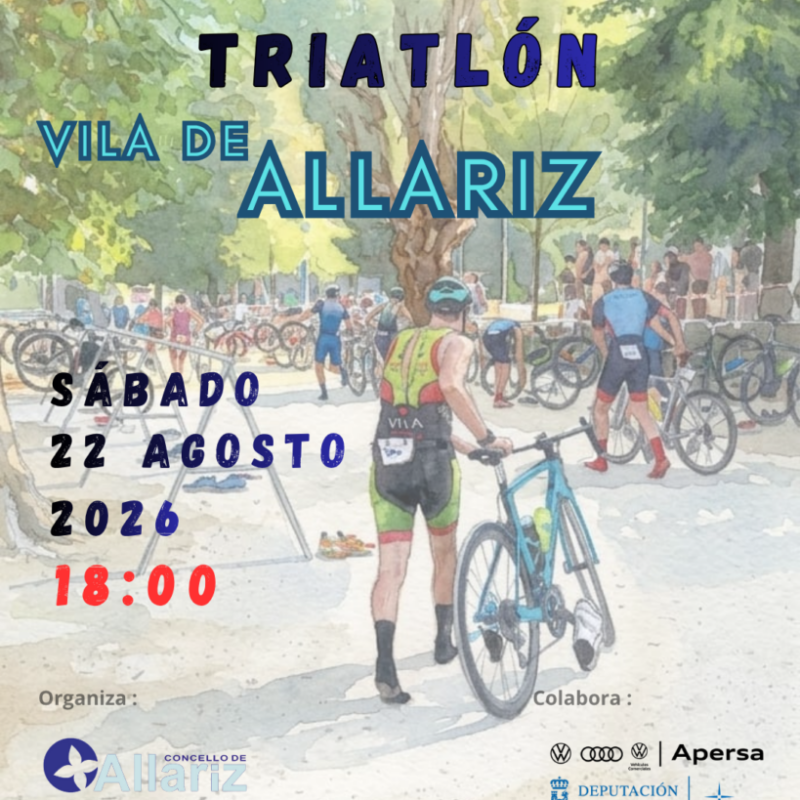 O Concello de Allariz e a FEGATRI organizan a XXXIV edición do Tríatlon de Allariz o próximo 22 de Agosto