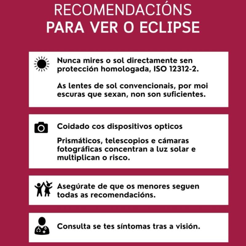Recomendaciones | Eclipse Solar No Concello do Pereiro